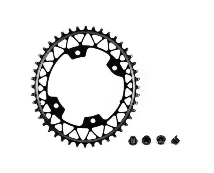 KLINGE ABSOLUTEBLACK 44T. ø110MM 4-HULS SINGLESPEED OVAL 1 KLINGE ABSOLUTEBLACK 44T. ø110MM 4-HULS SINGLESPEED OVAL